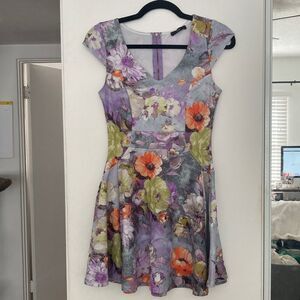 Floral print mini dress